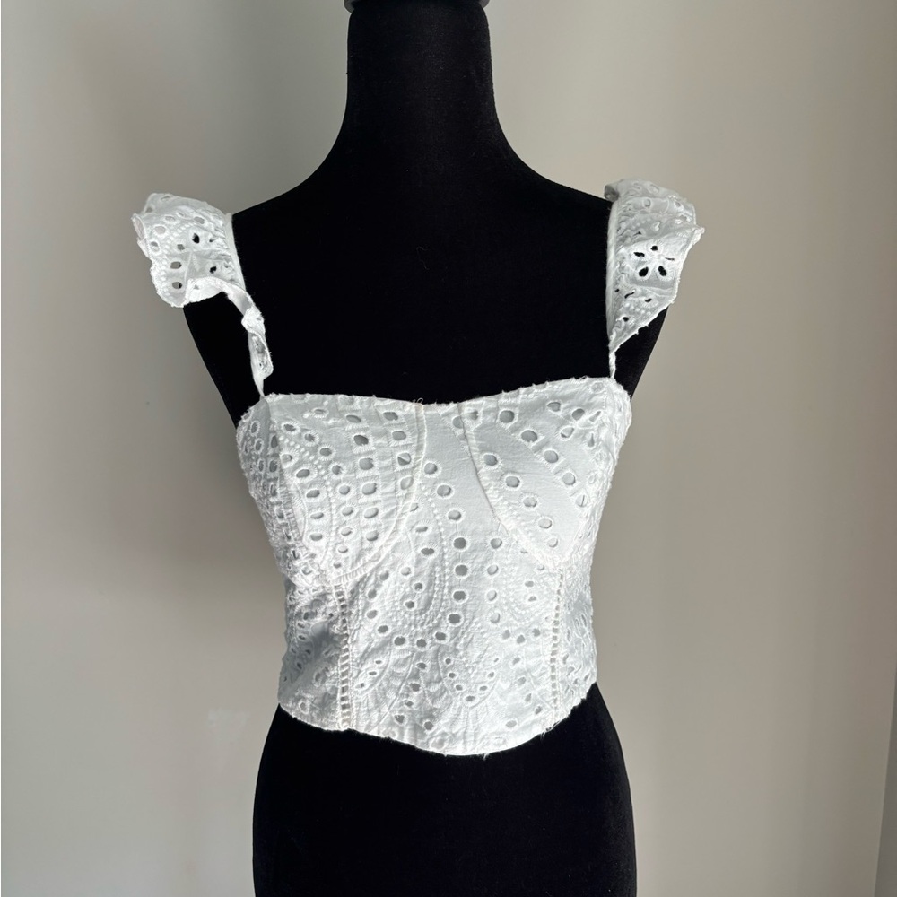 White Eyelet Women's Top